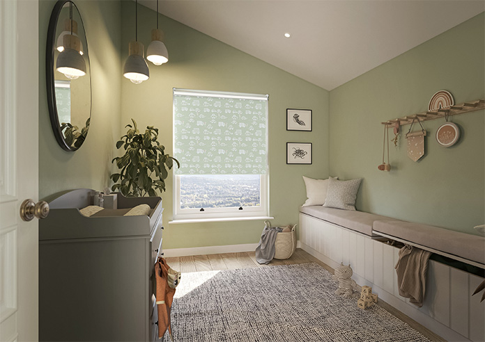 Cars and Lorries, Soft Green - Roller Blind - Image 7